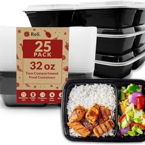 32 oz 2 Compartment Meal Prep Containers