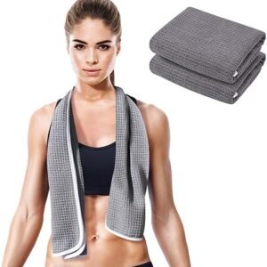 Absorbent Waffle Gym Towels (2 Pack)