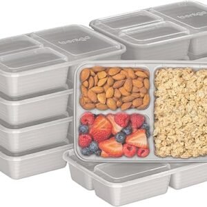 Bentgo 20-Piece 3-Compartment Containers - Stone Gray