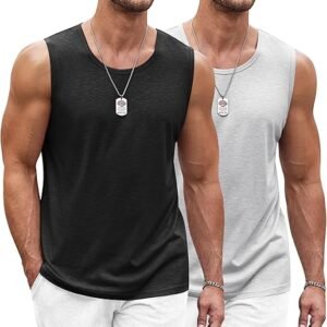 COOFANDY Men's Gym Tank Tops 2-Pack
