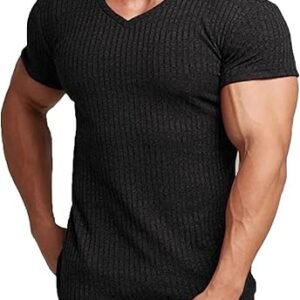 COOFANDY Men's Muscle V-Neck Workout Tee