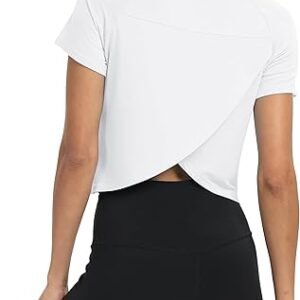 Cropped Split Back Workout Tops for Women