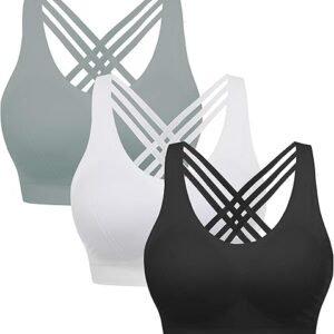 Cross Back Padded Sport Bras for Yoga