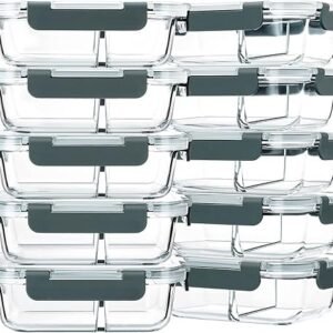 Glass Meal Prep Containers with Compartments
