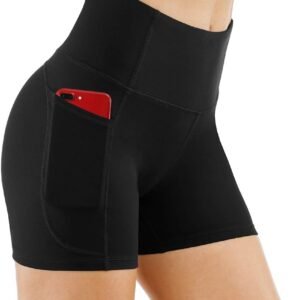 High Waist Yoga Shorts with Pockets