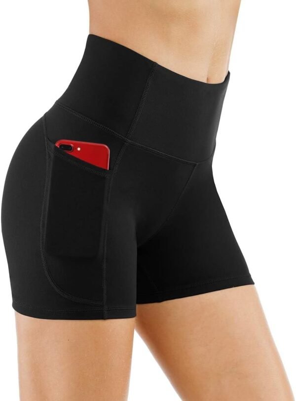 High Waist Yoga Shorts with Pockets