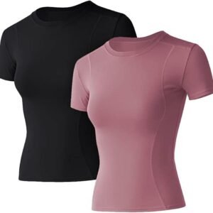 Loovoo Women Athletic Compression Workout Tops