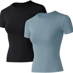 Loovoo Women Workout Compression Tee Tops