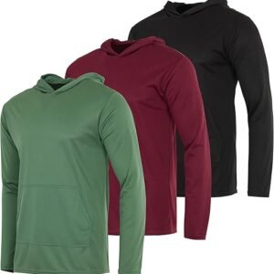 Men's Mesh Athletic Pullover Hoodie, UPF 50+