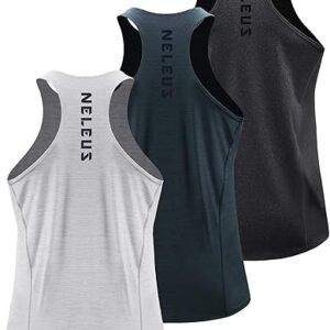 NELEUS Men's 3-Pack Running Tank Tops