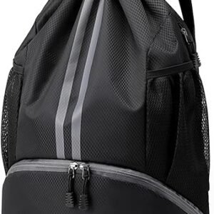 Sports Drawstring Backpack with Shoe Compartment
