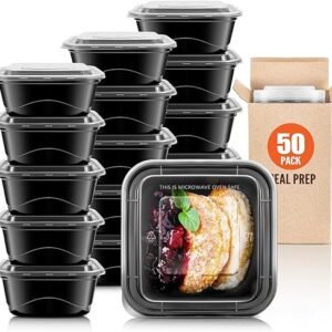 Teivio 50 Pack Bento Containers, 10oz