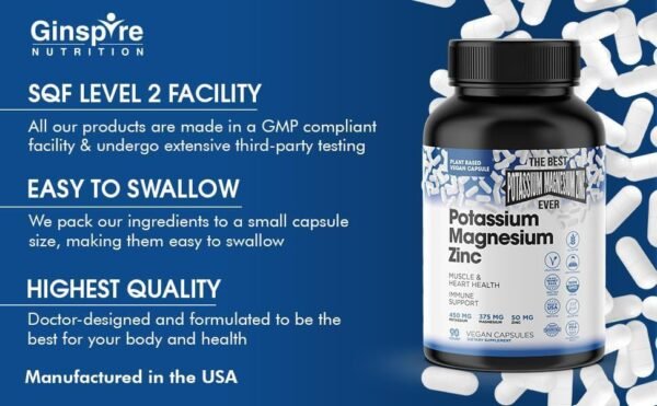 Vegan Magnesium Potassium Zinc Capsules