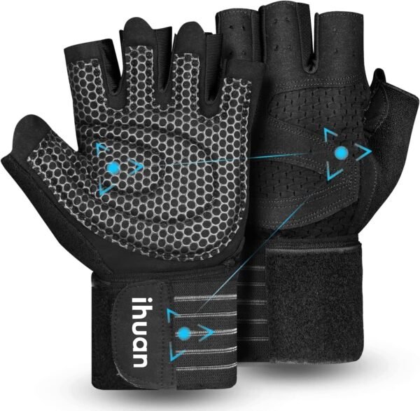 Ventilated Weight Lifting Gloves with Wrist Support