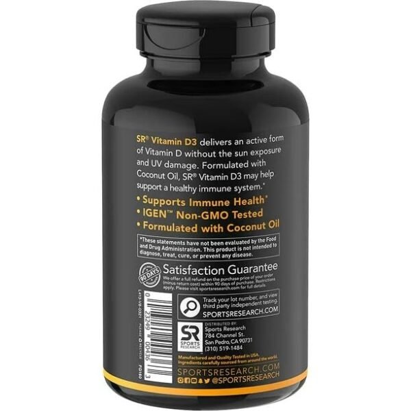 Vitamin D3 Coconut Softgels, 360ct