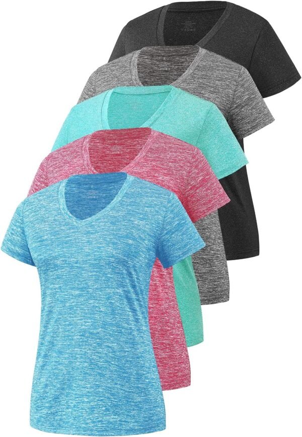 Women's 5-Pack Moisture Wicking V-Neck Tee