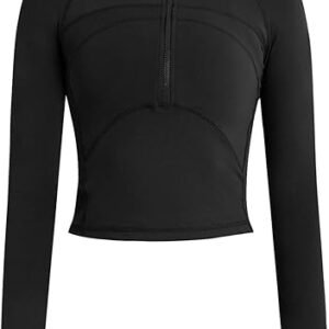 Women's Athletic Zip Pullover Workout Top