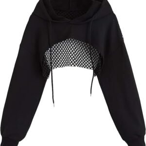 Women's Cropped Drawstring Pullover Hoodie